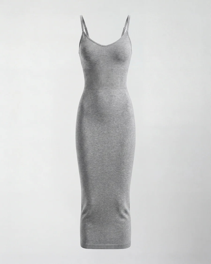 Seamless V-neck midi sculpted dress