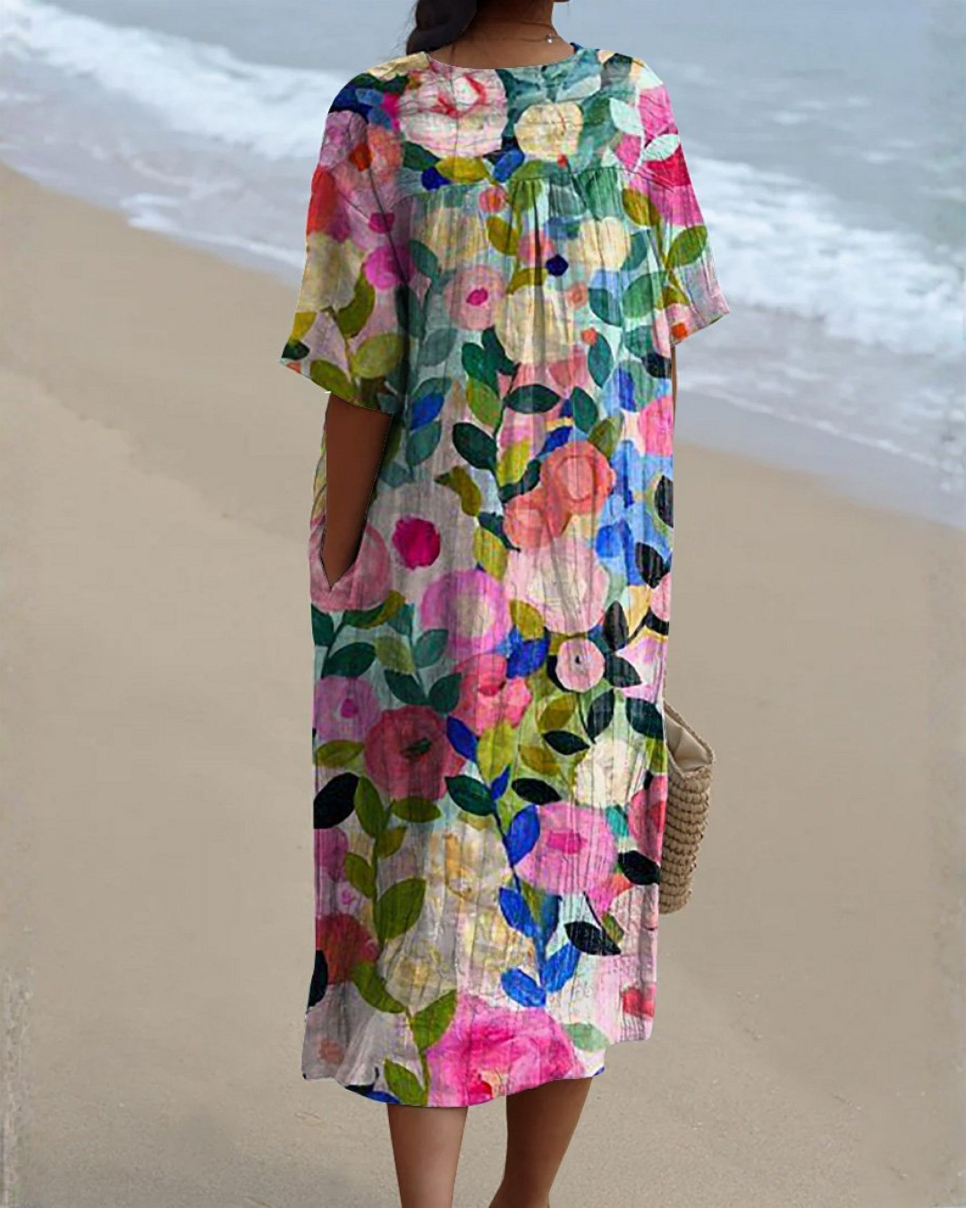 Lina | Robe fluide à imprimé floral multicolore