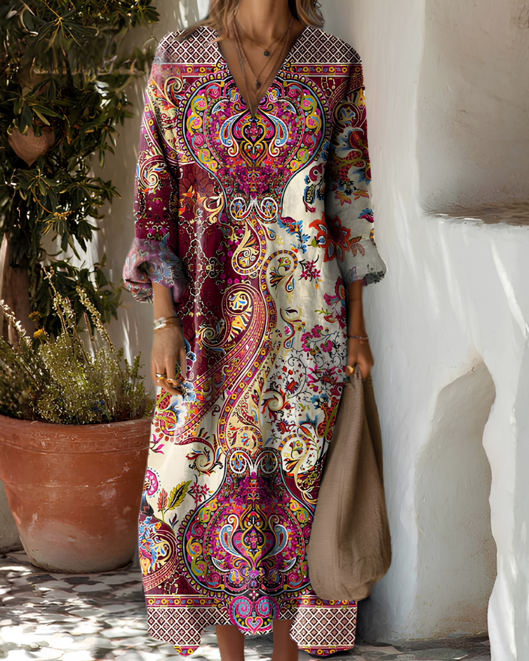 Aurora | Robe à motif cachemire bohème