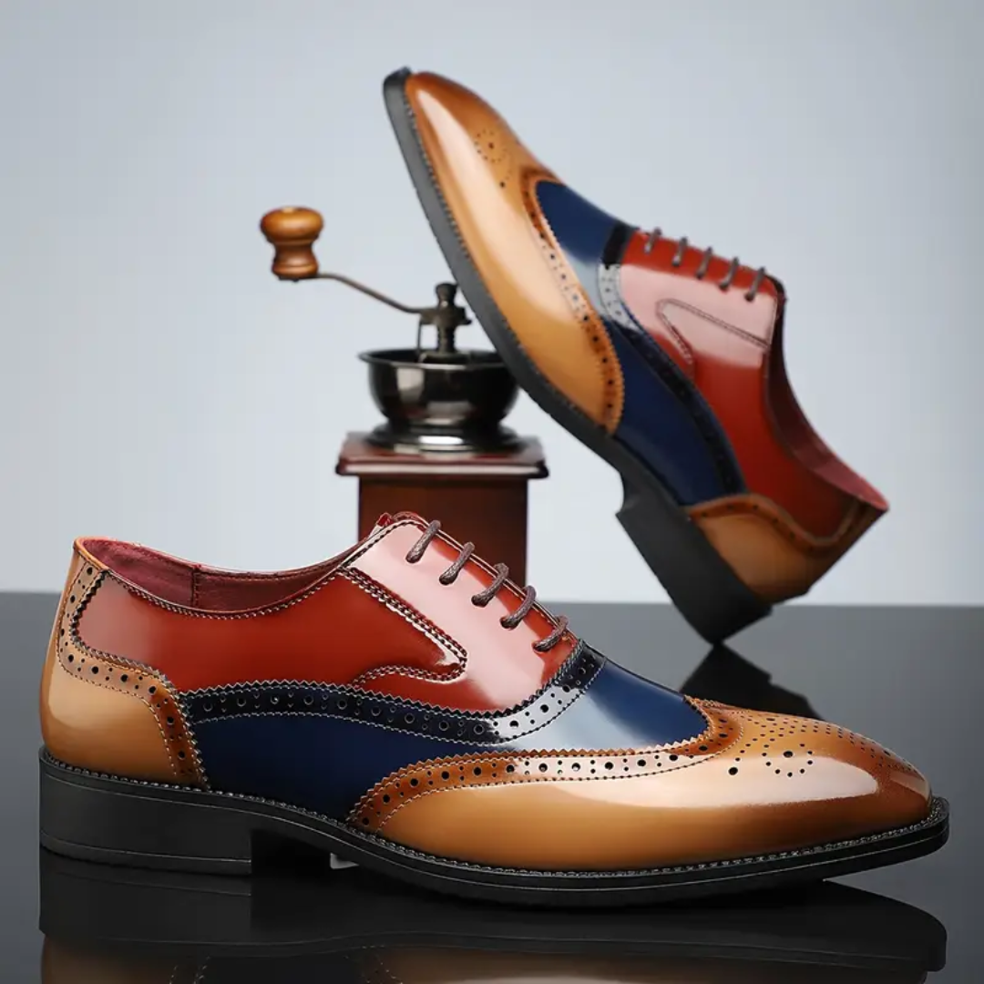 Vittorio | Chaussures richelieu vintage à bout fleuri