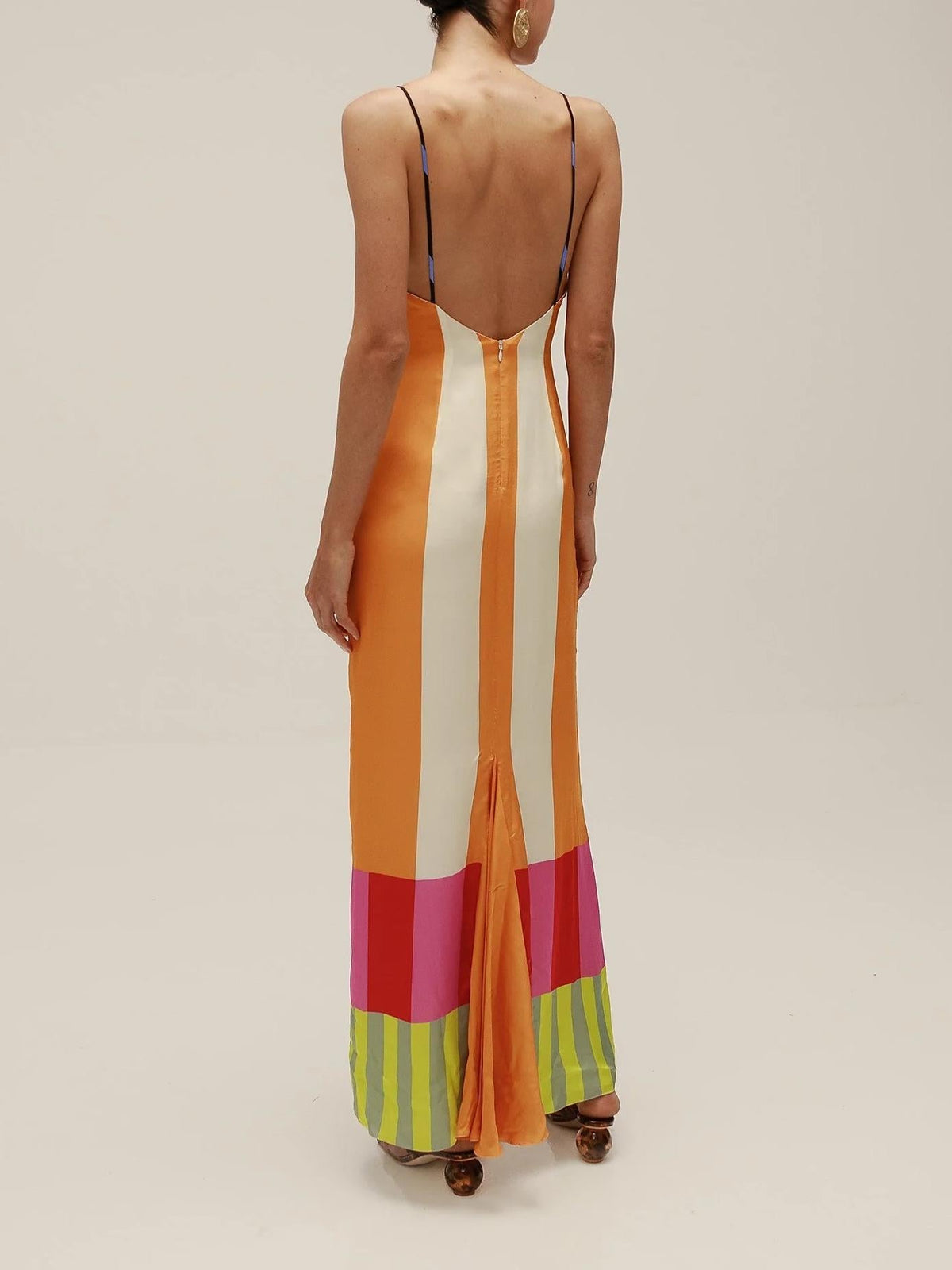 Mara | Robe longue à rayures multicolores