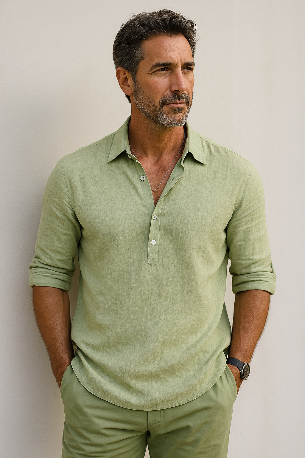 Enzo | Chemise classique intemporelle en mélange coton-lin