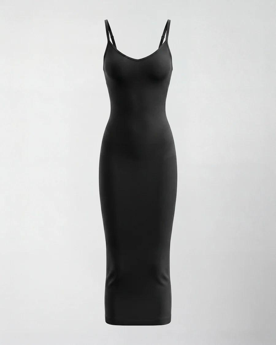 Seamless V-neck midi sculpted dress