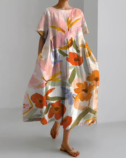 Solara | Robe à imprimé floral artistique