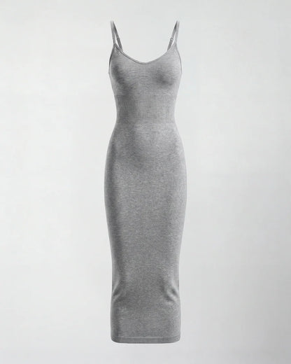 Seamless V-neck midi sculpted dress