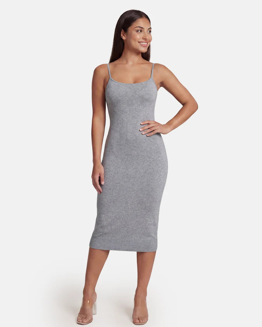 Seamless V-neck midi sculpted dress