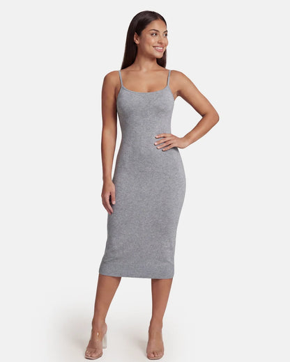 Seamless V-neck midi sculpted dress