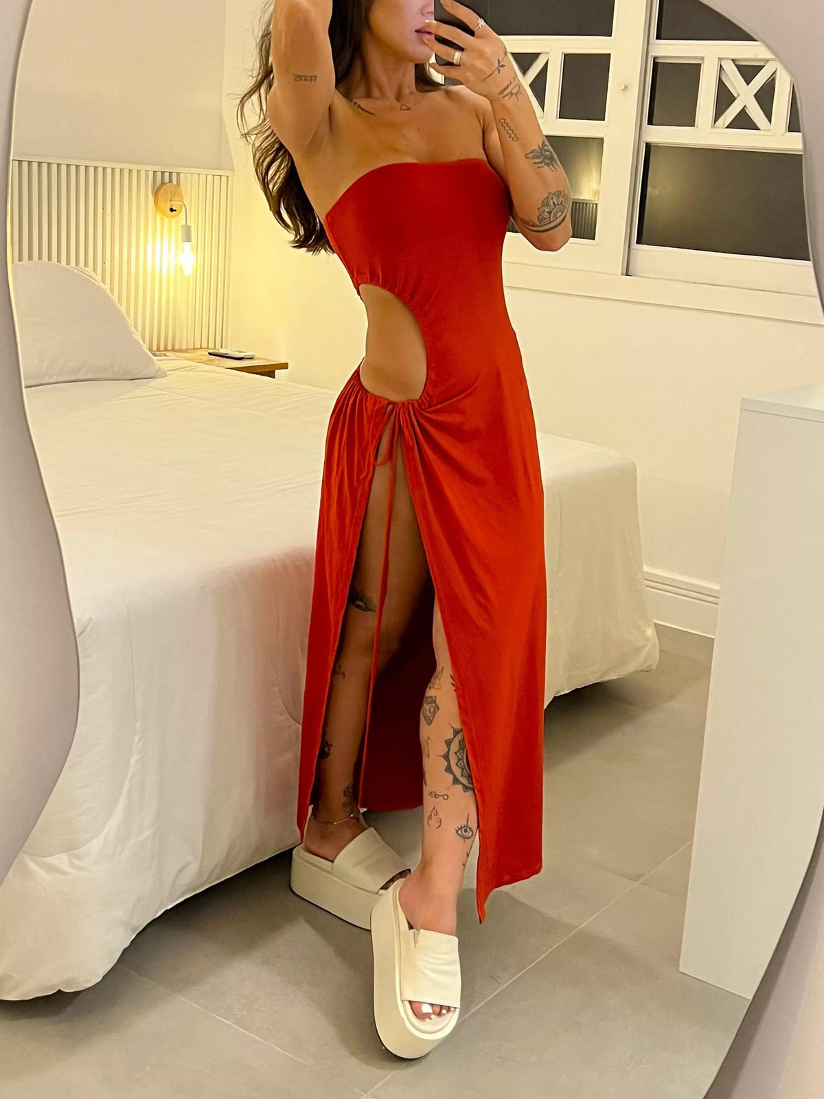 Dalia | Robe longue bustier fendue