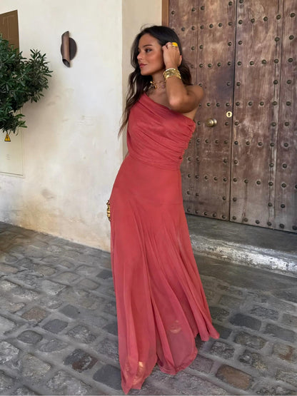 Alessia | Robe fluide à encolure Bardot