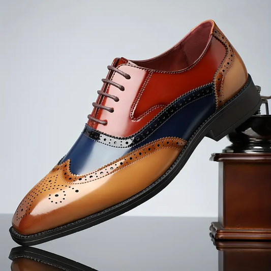 Vittorio | Chaussures richelieu vintage à bout fleuri
