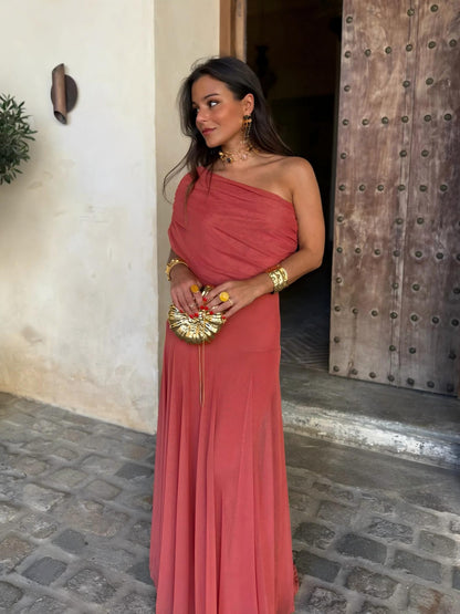 Alessia | Robe fluide à encolure Bardot