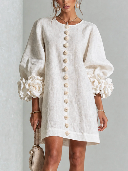 Rosali | Robe avec roses aux poignets