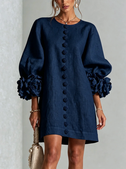 Rosali | Robe avec roses aux poignets