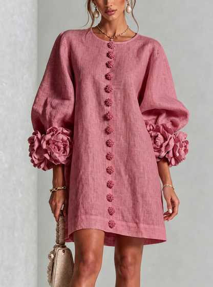Rosali | Robe avec roses aux poignets