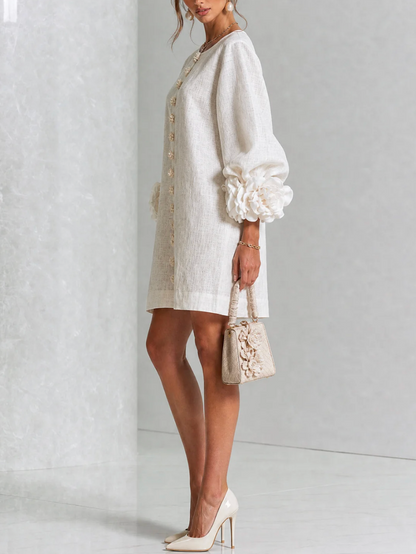 Rosali | Robe avec roses aux poignets