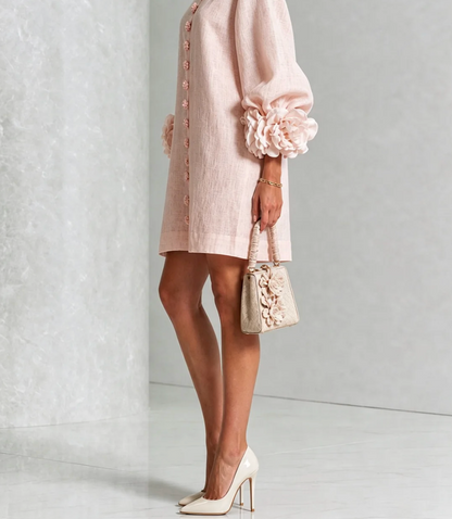 Rosali | Robe avec roses aux poignets
