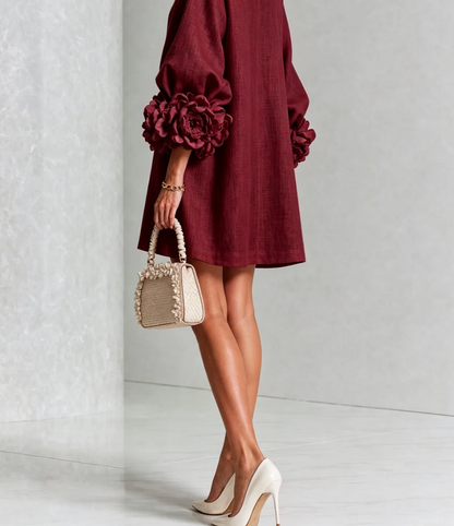 Rosali | Robe avec roses aux poignets
