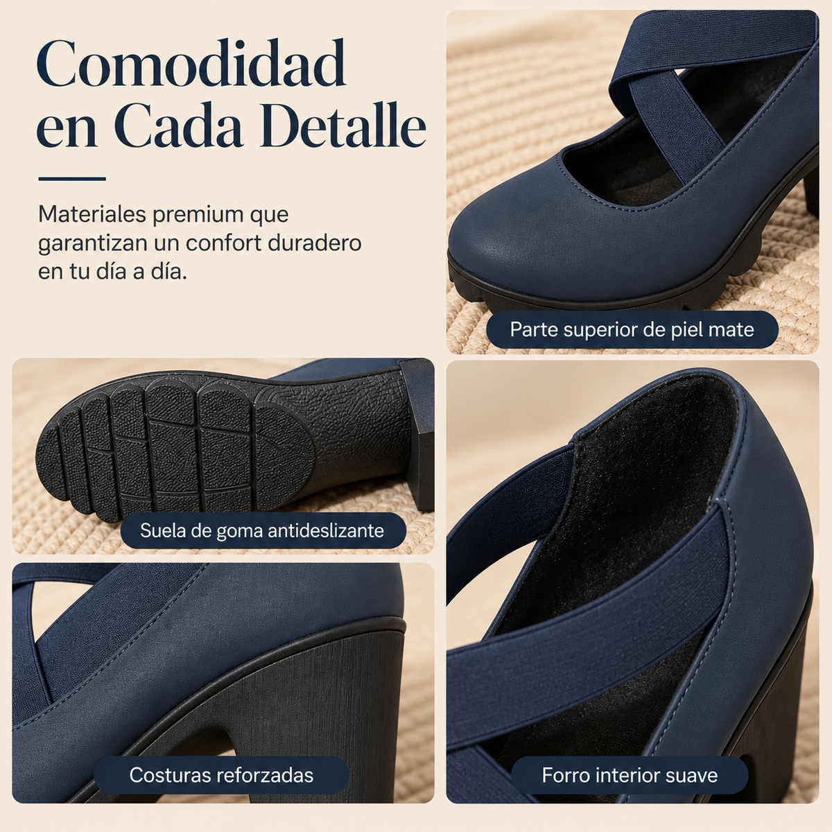 Clara | Escarpins Mary Jane à talon large et brides croisées