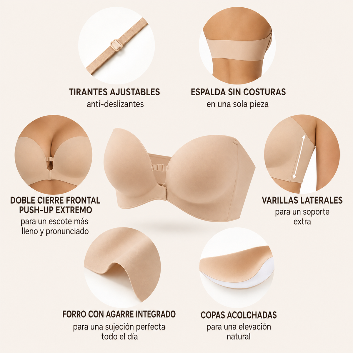 Invisible and Non-Slip Push-Up Bra