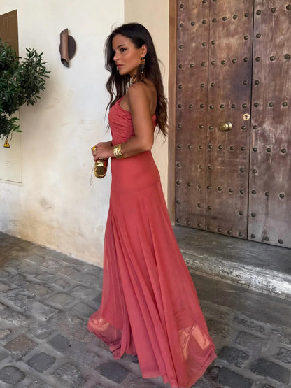 Alessia | Robe fluide à encolure Bardot