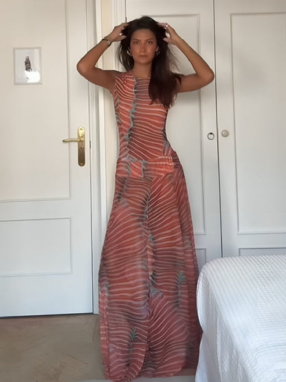 Elena | Robe longue fluide à imprimé