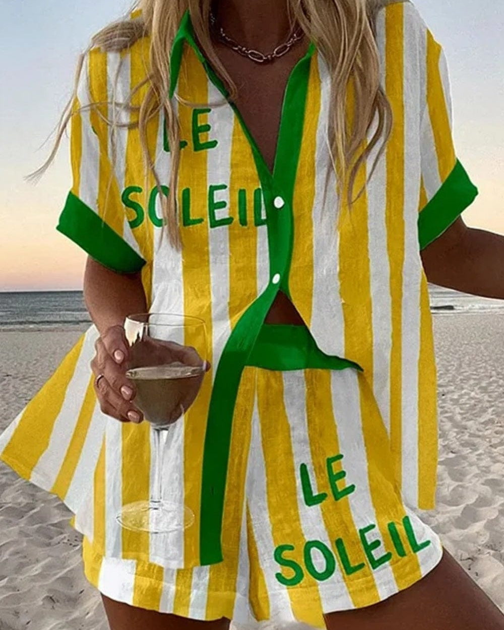 Solea | Ensemble estival lumineux dans des tons jaune soleil et vert frais