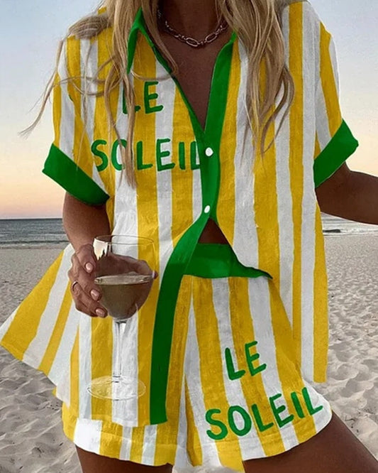 Solea | Ensemble estival lumineux dans des tons jaune soleil et vert frais