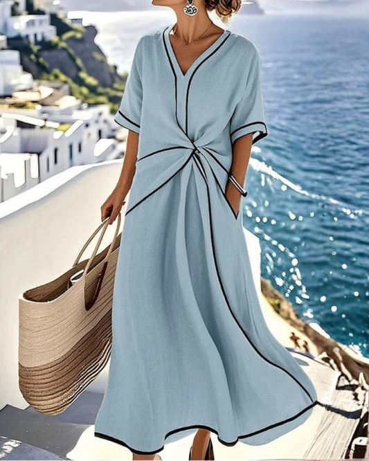 Catalina | Robe midi fluide avec détail noué