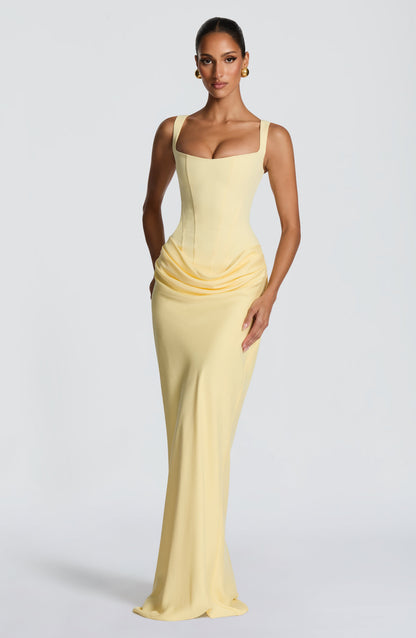 Cornelia | Robe longue couleur citron