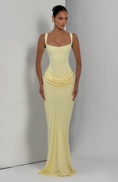 Cornelia | Robe longue couleur citron