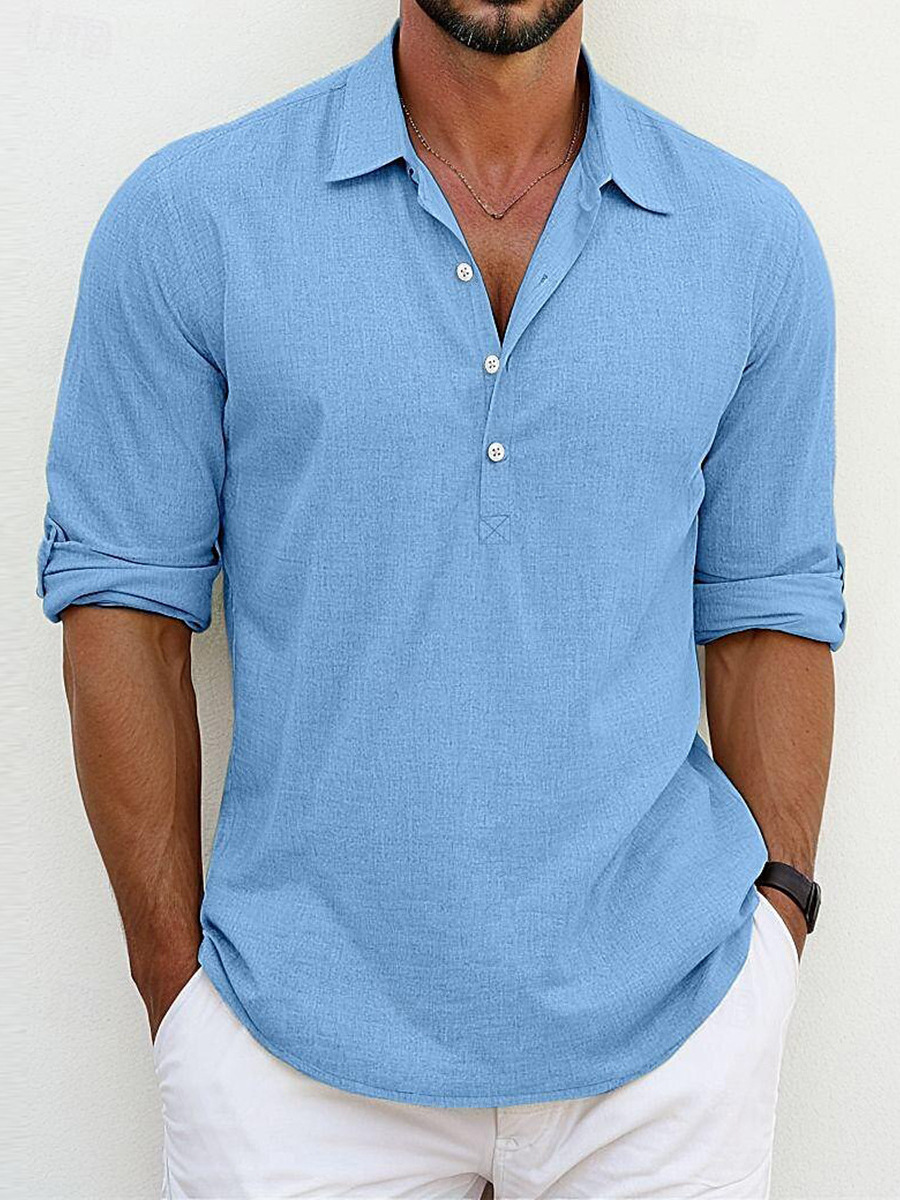 Enzo | Chemise classique intemporelle en mélange coton-lin