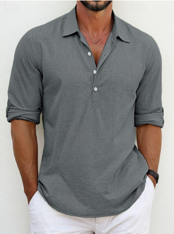 Enzo | Chemise classique intemporelle en mélange coton-lin