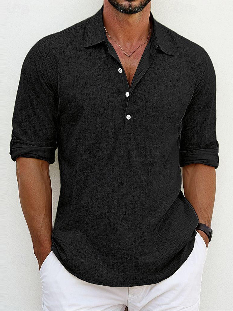 Enzo | Chemise classique intemporelle en mélange coton-lin
