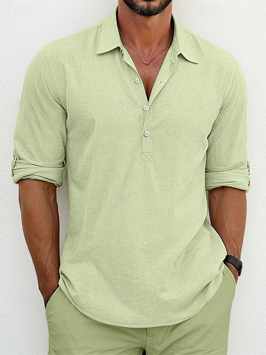 Enzo | Chemise classique intemporelle en mélange coton-lin